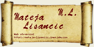 Mateja Lišančić vizit kartica